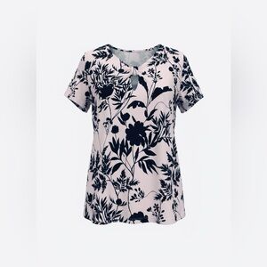 Liz Claiborne Black and White Floral Blouse